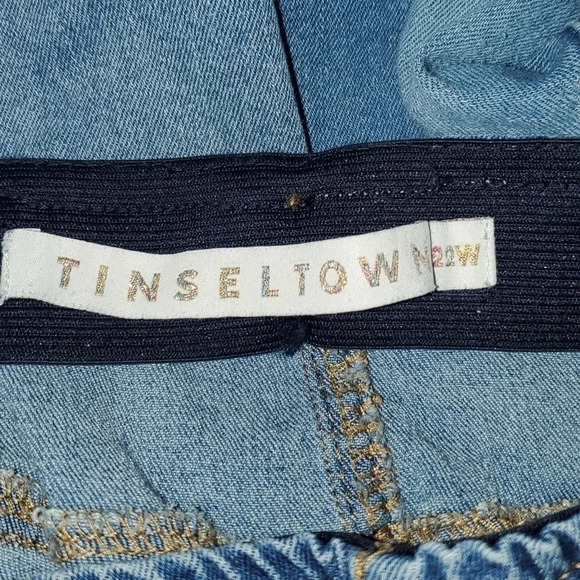 Tinseltown Jeans Boho Hippie Bootcut Stretchy Distressed Pull On Elastic Waist - Picture 10 of 12